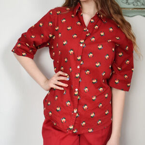 Lauren Ralph Lauren vintage Red Floral Button-Up Shirt